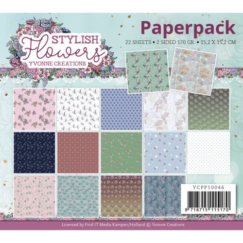 Yvonne Creations YCPP10046 - Paperpack - Yvonne Creations - Stylisch Flowers