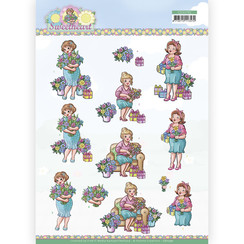 CD11791 - 10 Stuks Knipvel - Yvonne Creations - Bubbly Girls - Sweetheart - Flowers and gifts