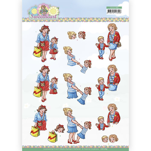 Yvonne Creations CD11789 - 10 Stuks Knipvel - Yvonne Creations - Bubbly Girls - Sweetheart - Mother and Child