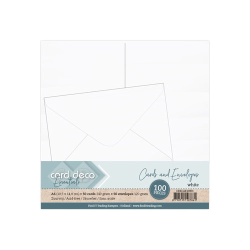 Card Deco CDECAE10003 - A6 Kaarten en enveloppen 100PK White