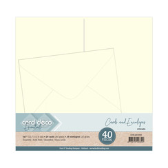 CDECAE10006 - 5 x 7 Kaarten en enveloppen 40PK Cream