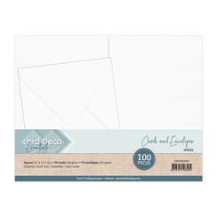 CDECAE10009 - Vierkante Kaarten en enveloppen 135x135 100PK White