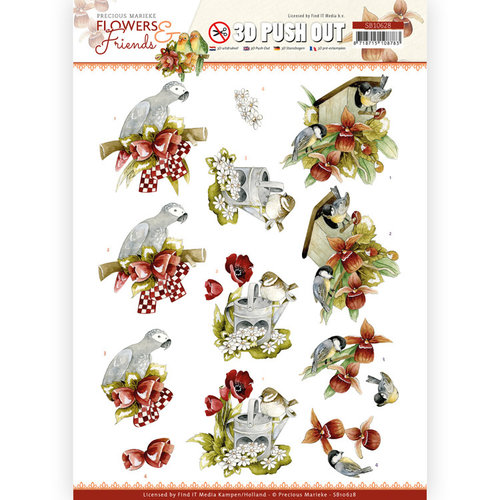 Precious Marieke SB10628 - Uitdrukvel - Precious Marieke - Flowers and Friends - Red Flowers