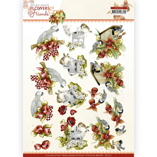 Precious Marieke CD11771 - 10 stuks knipvel - Precious Marieke - Flowers and Friends - Red Flowers