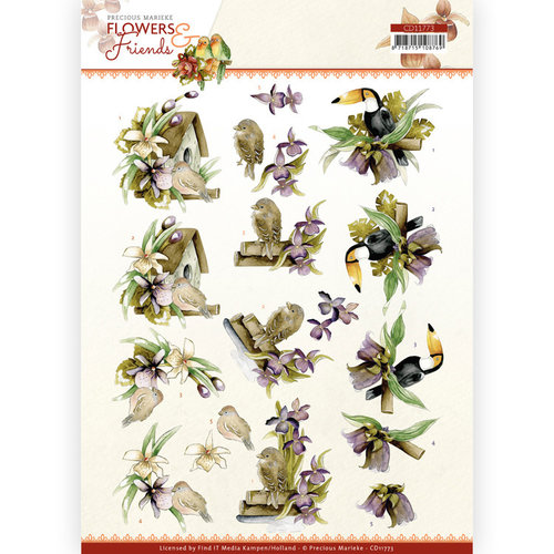 Precious Marieke CD11773 - 10 stuks knipvel - Precious Marieke - Flowers and Friends - Purple Flowers
