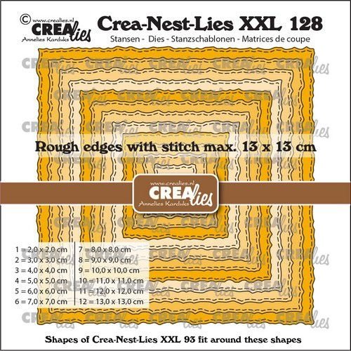 Crealies Crealies Crea-nest-dies XXL Squares CLNestXXL128 13x13cm