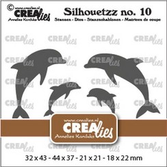 Crealies Silhouetzz no. 10 - Dolphins 4x CLSH10 44x37mm