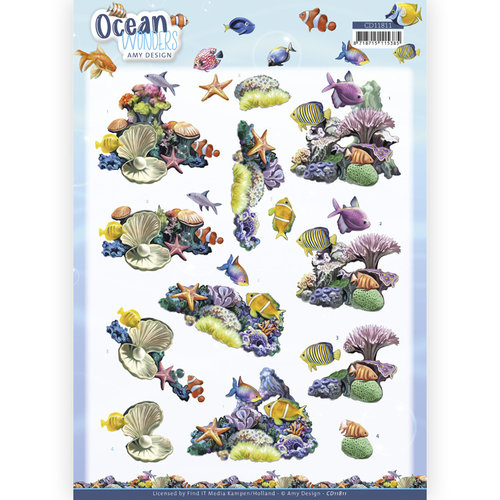 Amy Design CD11811 - 10 stuks knipvel - Amy Design - Ocean Wonders - Coral Reef