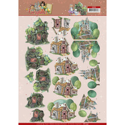 CD11230 - 10 stuks knipvel - Yvonne Creations - Fairytale Houses