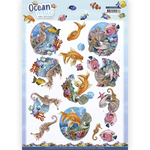 Amy Design CD11810 - 10 stuks knipvel - Amy Design - Ocean Wonders - Seahorse
