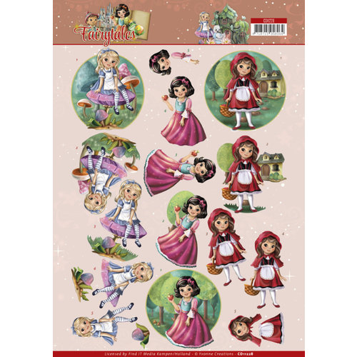 Card Deco CD11228 - 10 stuks knipvel - Yvonne Creations - Fairytale Princesses