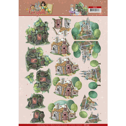 Card Deco CD11230 - 10 stuks knipvel - Yvonne Creations - Fairytale Houses