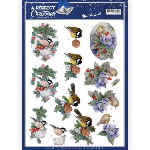 Jeanines Art CD11831 - 10 stuks knipvel - Jeanines Art - A Perfect Christmas - Christmas Birds