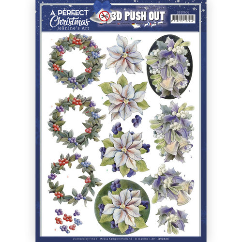 Jeanines Art SB10606 - Uitdrukvel - Jeanines Art - A Perfect Christmas - Purple Christmas Flowers