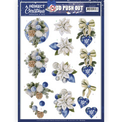 SB10609 - Uitdrukvel - Jeanines Art - A Perfect Christmas - Blue Christmas Flowers