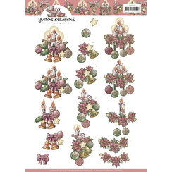 CD11825 - 10 stuks knipvel - Yvonne Creations - Christmas Birds