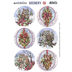 CDS10088 - HJ20801 - Scenery - Yvonne Creations - Aquarella - Christmas Miracle - Owl Round