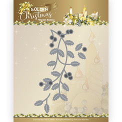 PM10239 - Mal - Precious Marieke - Golden Christmas - Holly Branch