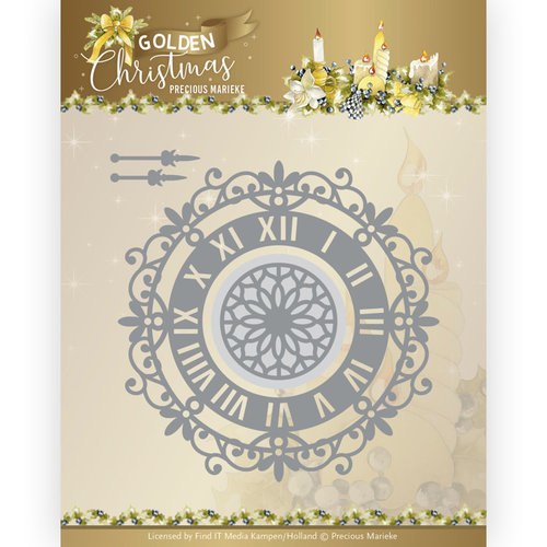 Precious Marieke PM10240 - Mal - Precious Marieke - Golden Christmas - Wall Clock