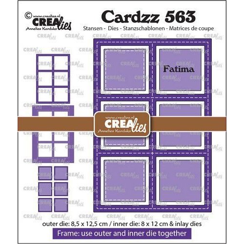 Crealies Crealies Cardzz Frame & Inlay Fatima 6x vierkant CLCZ563 8,5x12,5 - 8x12cm + inlay dies