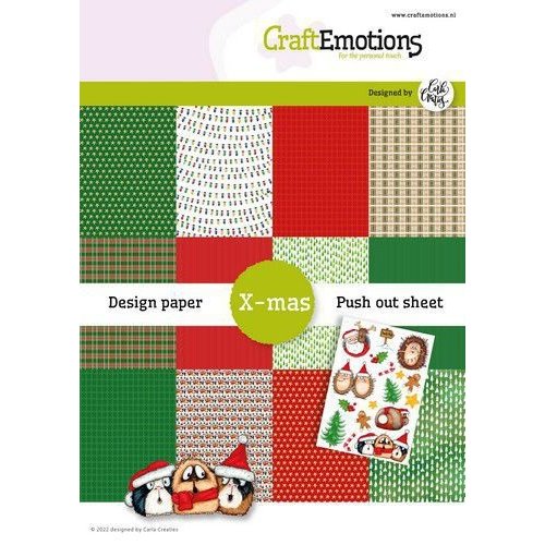 CraftEmotions CraftEmotions Design Hedgy & Guinea pig 12 vel+push out vel-A5 Carla Creaties A5 12+1