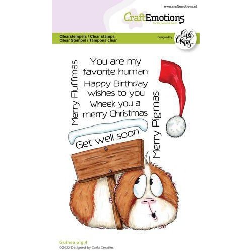 CraftEmotions CraftEmotions clearstamps A6 - Guinea pig 4 (EN) Carla Creaties