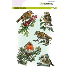 CraftEmotions clearstamps A5 - Vogels in de winter GB