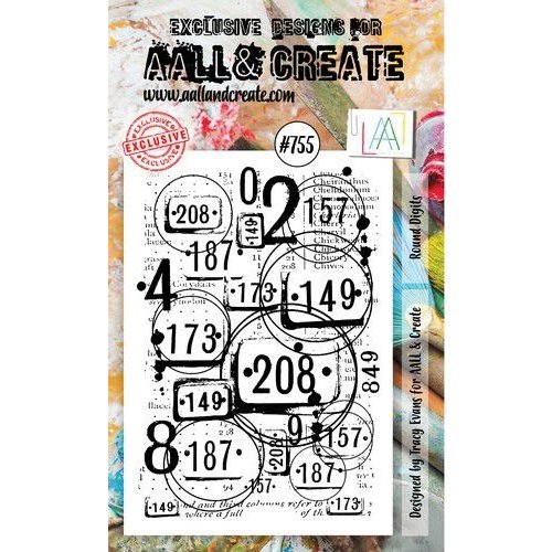 Nieuw toegevoegd AALL & Create Stamp Round Digits AALL-TP-755 15x10cm