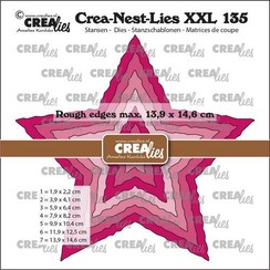 Crealies Crea-nest-dies XXL Sterren met ruwe rand CLNestXXL135 max. 13,9x14,6cm