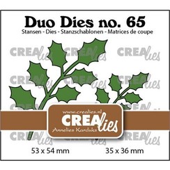 Crealies Duo Dies no. 65 Hulst blaadjes 17 CLDD65 53x54mm