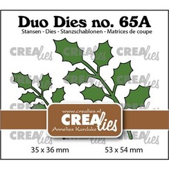 Crealies Duo Dies no. 65a Hulst blaadjes 18 CLDD65A 53x54mm