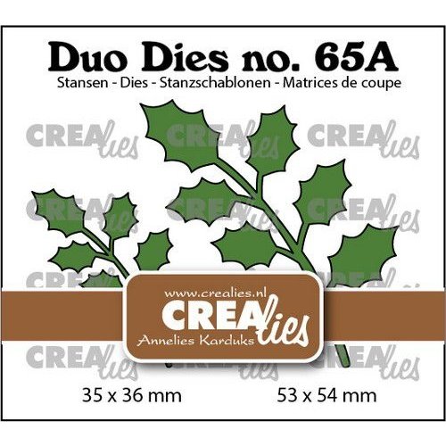 Crealies Crealies Duo Dies no. 65a Hulst blaadjes 18 CLDD65A 53x54mm