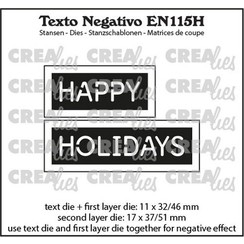 Crealies Texto EN: HAPPY HOLIDAYS (horizontaal) EN115H max. 17x37/51mm