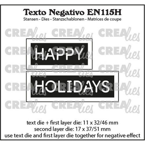 Crealies Crealies Texto EN: HAPPY HOLIDAYS (horizontaal) EN115H max. 17x37/51mm