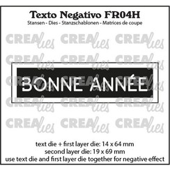 Crealies Texto FR: BONNE ANNÉE (horizontaal) FR04H max. 19x69mm