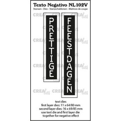 Crealies Texto NL: PRETTIGE FEESTDAGEN (verticaal) NL102V max. 16x69/85mm