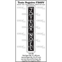 Crealies Texto FR: JOYEUX NOËL (verticaal) FR03V max. 16x99mm