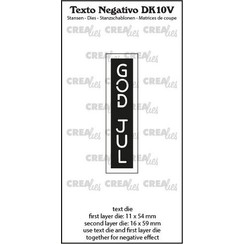 Crealies Texto DK: GOD JUL (verticaal) DK10V max. 16x59mm