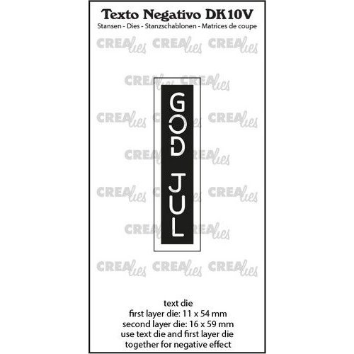 Crealies Crealies Texto DK: GOD JUL (verticaal) DK10V max. 16x59mm