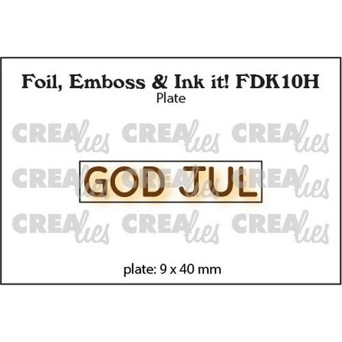 Crealies Crealies Foil, Emboss & Ink it! DK: GOD JUL (H) FDK10H plate: 9x40mm