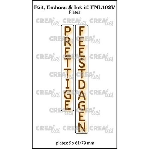 Crealies Crealies Foil, Emboss & Ink it! NL: PRETTIGE FEESTDAGEN FNL102V plates: 9x61/79mm