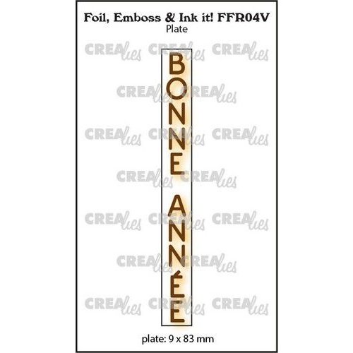 Crealies Crealies Foil, Emboss & Ink it! FR: BONNE ANNÉE FFR04V plate: 9x83mm