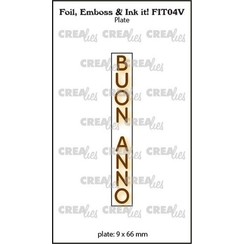 Crealies Foil, Emboss & Ink it! IT: BUON ANNO FIT04V plate: 9x66mm