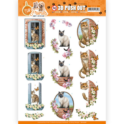 Amy Design SB10678 - Uitdrukvel - Amy Design - Fur Friends - Cat on the Wall