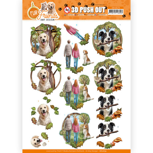 Amy Design SB10679 - Uitdrukvel - Amy Design - Fur Friends - Walking the Dog