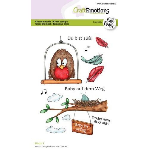 CraftEmotions CraftEmotions clearstamps A6 - Birds 3 (DE) Carla Creaties