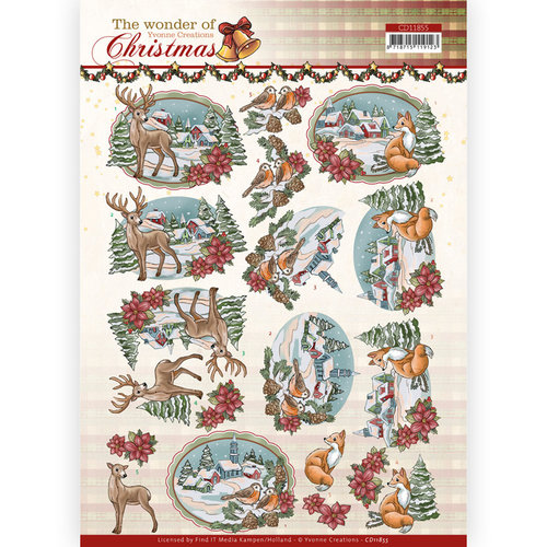 Yvonne Creations CD11855 - 3D Cutting Sheet - Yvonne Creations - The Wonder of Christmas - Wonderful Village