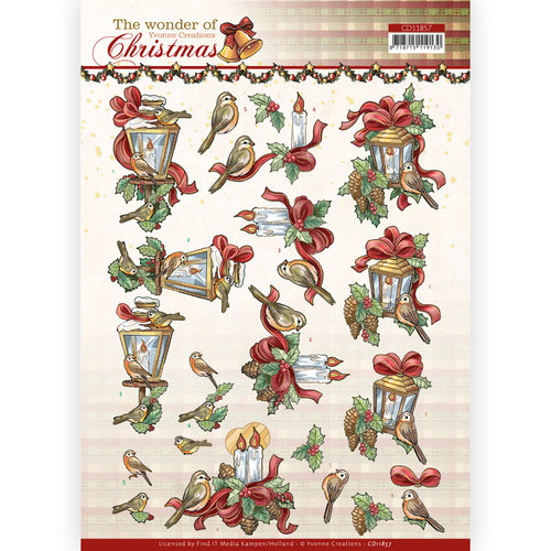 Yvonne Creations CD11857 - 3D Cutting Sheet - Yvonne Creations - The Wonder of Christmas - Wonderful Candles