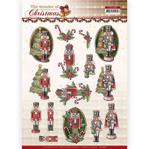 Yvonne Creations CD11858 - HJ21101 - 3D Cutting Sheet - Yvonne Creations - The Wonder of Christmas - Wonderful Nutcrackers