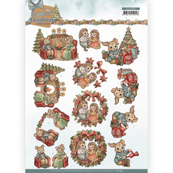 CD11854 - 10 stuks knipvel - Yvonne Creations - A Gift for Christmas - Fireplace